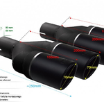 Końcówka ozdobna tłumika z serii Black Line Czarna NBL2-70RSP* Czarna 70mm Ulter Sport