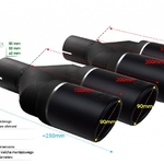 Końcówka Wydechu Tłumika Serii Black Line NBL2-90RSL*Czarna 90mm Ulter Sport