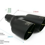 Końcówka Wydechu Tłumika Serii Black Line NBL2-90-1*L Czarna 90mm ULTER