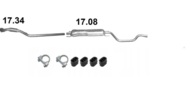  Rura kolektorowa + Tłumik środkowy do OPEL MERIVA A 1.8i 16V 2003r.-2010r.